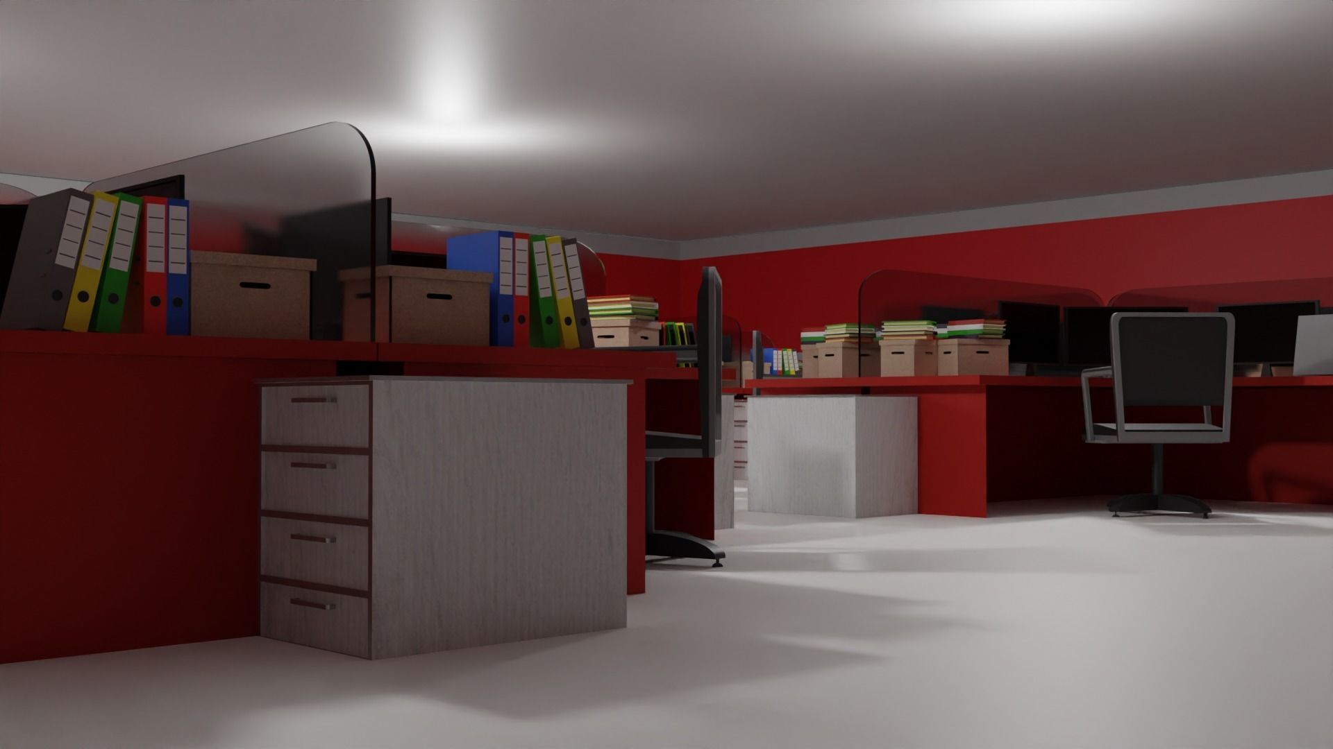 Office Space Interior Low-poly 3D model_5