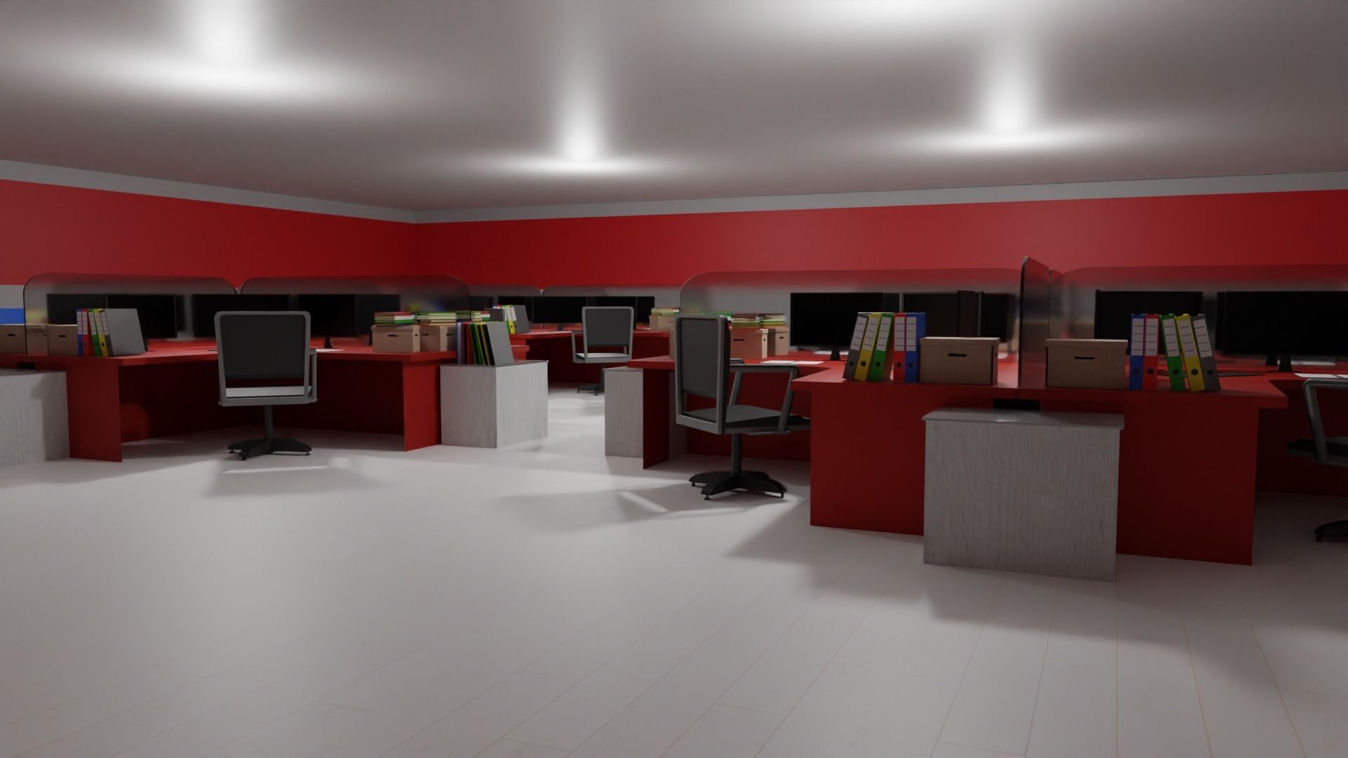 Office Space Interior Low-poly 3D model_4