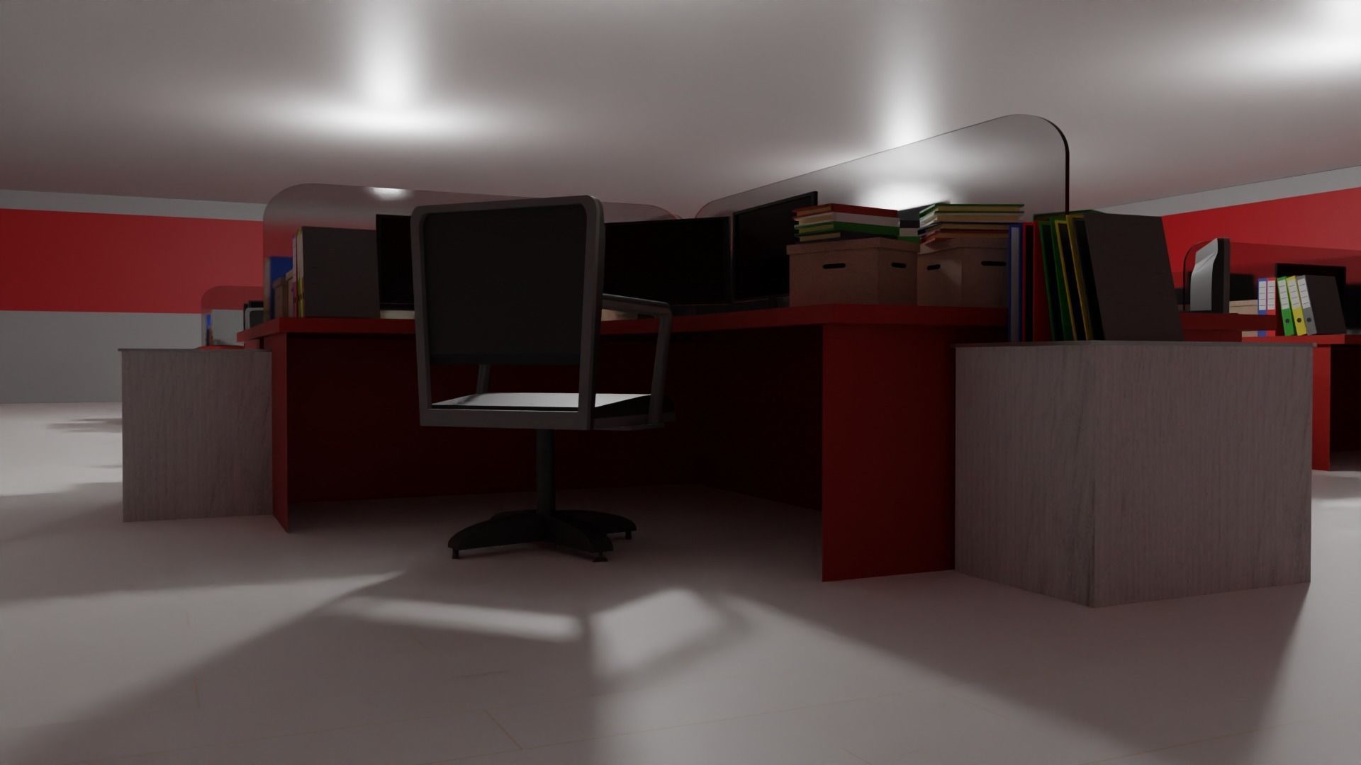 Office Space Interior Low-poly 3D model_3