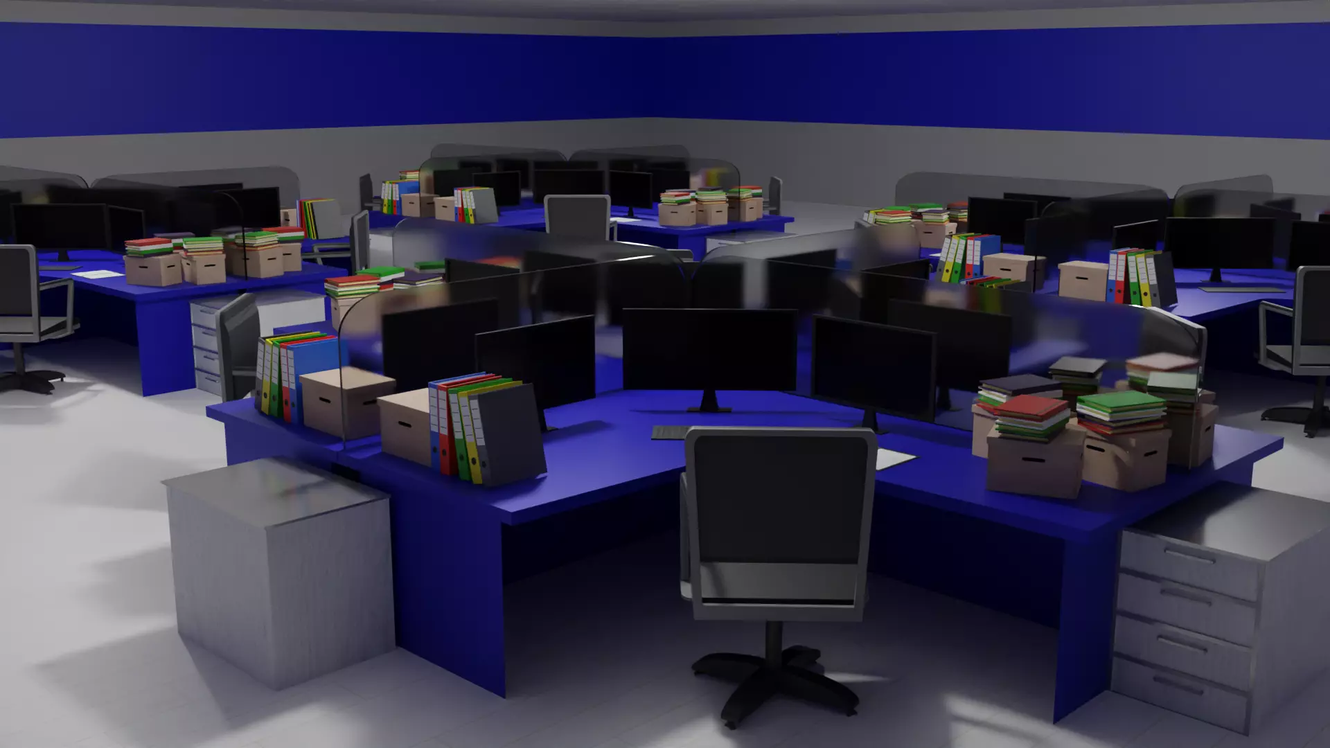 Office Space Interior Low-poly 3D model