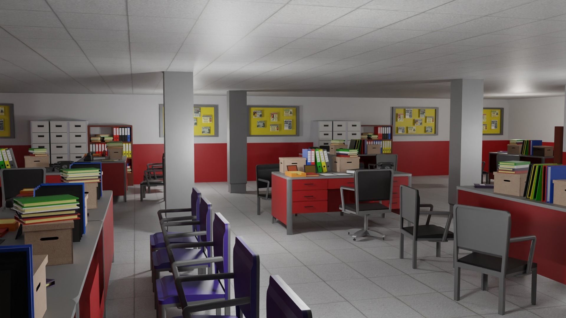 Police Station Low-poly 3D model_3