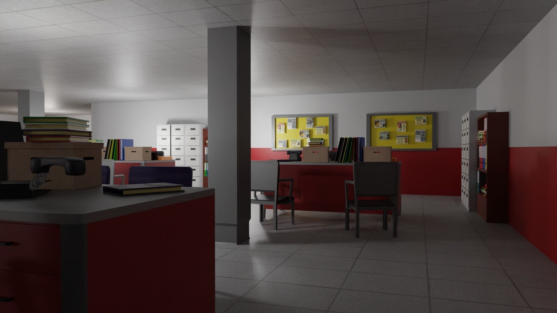 Police Station Low-poly 3D model_4