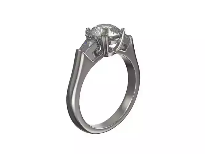 Engagement ring with round brilliants