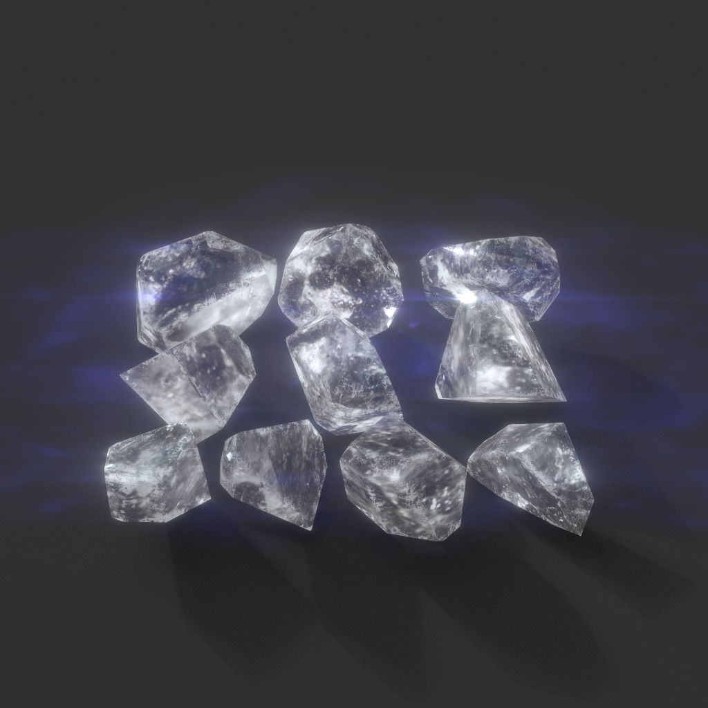 Multiple Color Crystal Gemstone Pack 220705 Low-poly 3D model_9