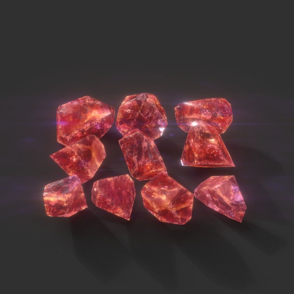 Multiple Color Crystal Gemstone Pack 220705 Low-poly 3D model_8