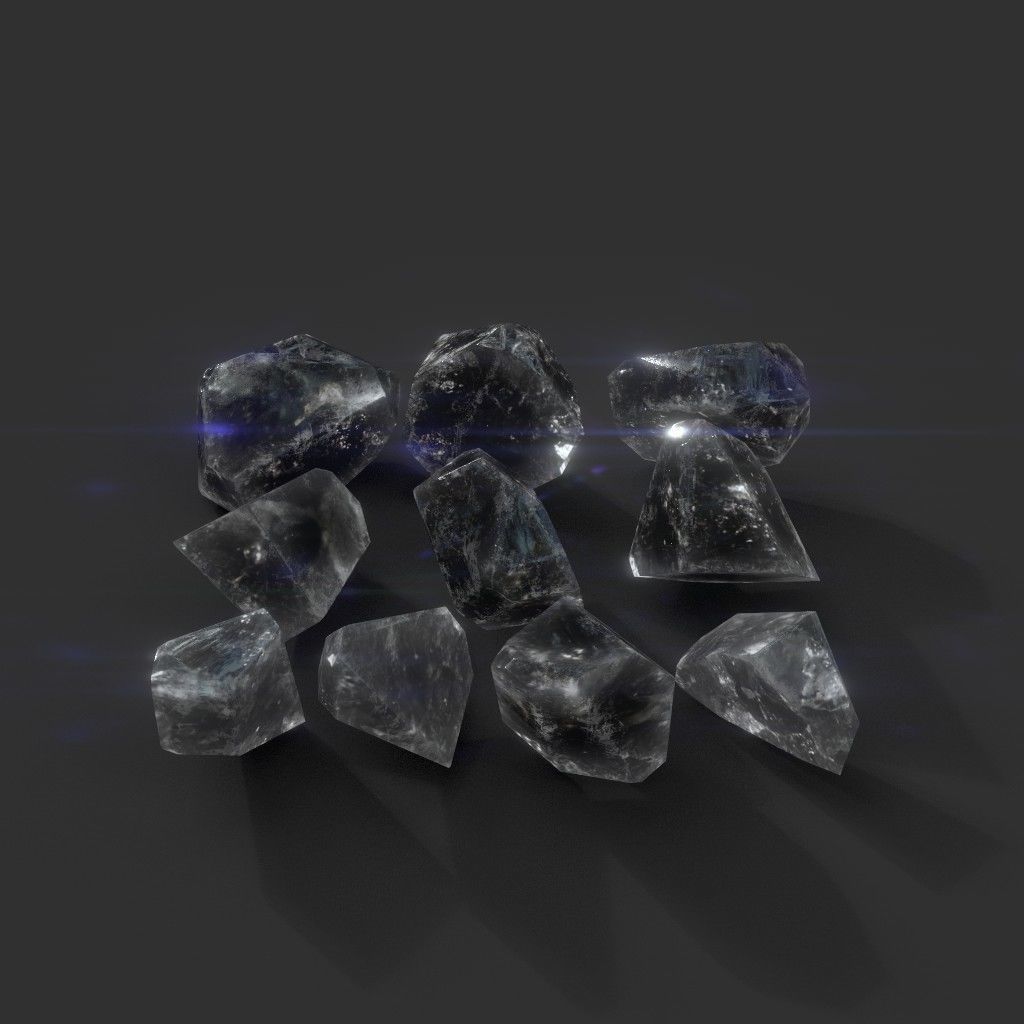 Multiple Color Crystal Gemstone Pack 220705 Low-poly 3D model_10