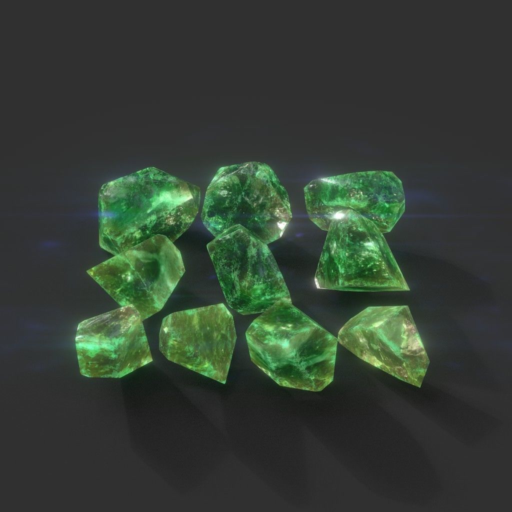Multiple Color Crystal Gemstone Pack 220705 Low-poly 3D model_5