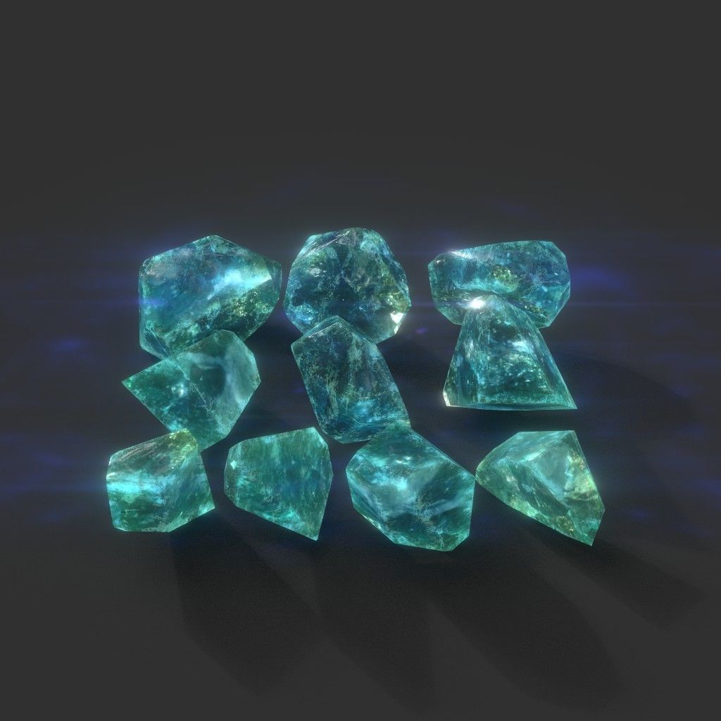 Multiple Color Crystal Gemstone Pack 220705 Low-poly 3D model_6