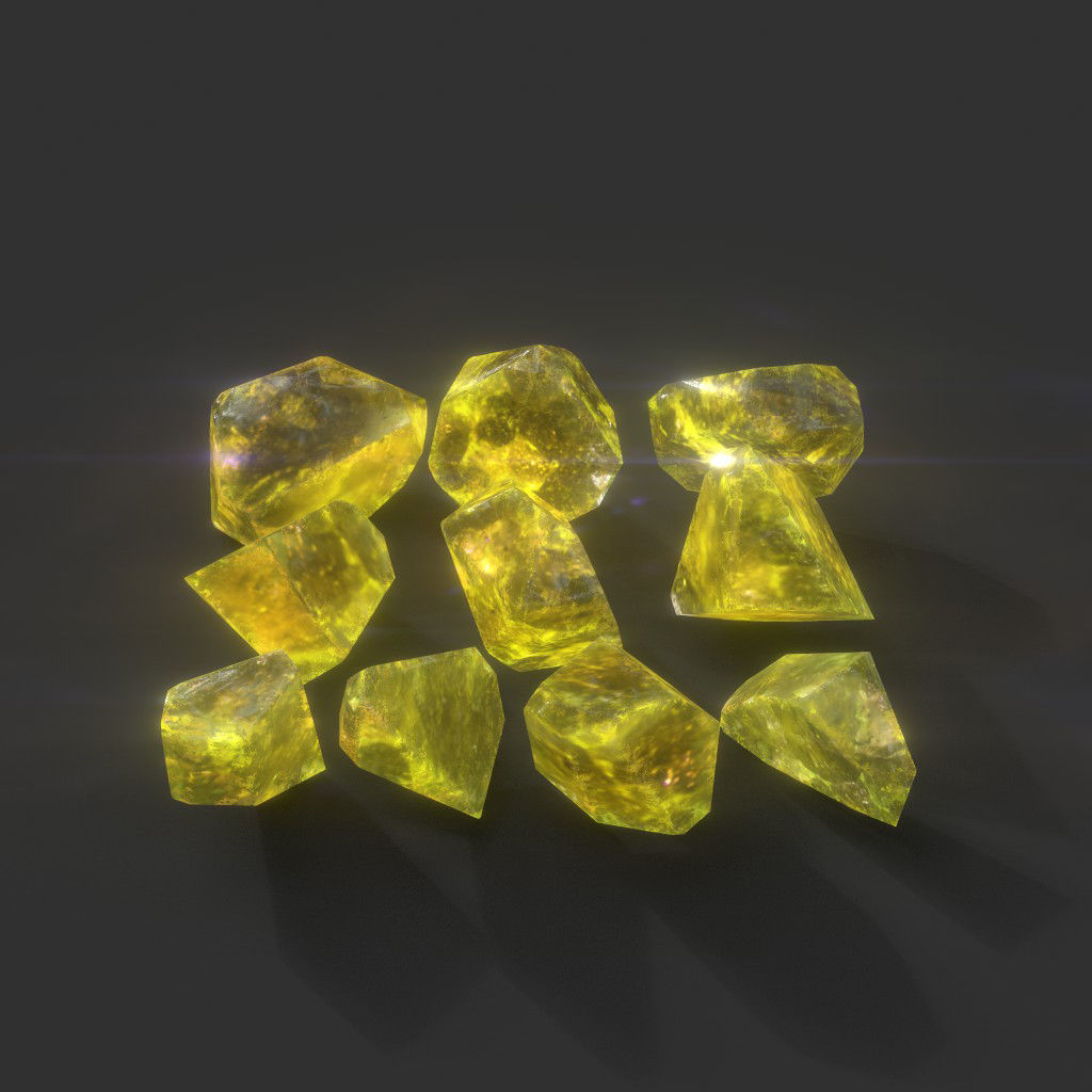 Multiple Color Crystal Gemstone Pack 220705 Low-poly 3D model_4