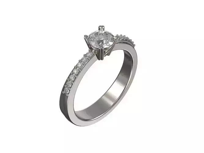 Engagement ring with central brilliant