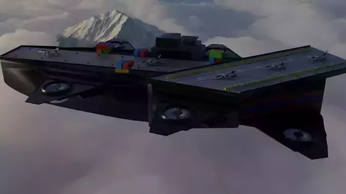 Flying Military Ship