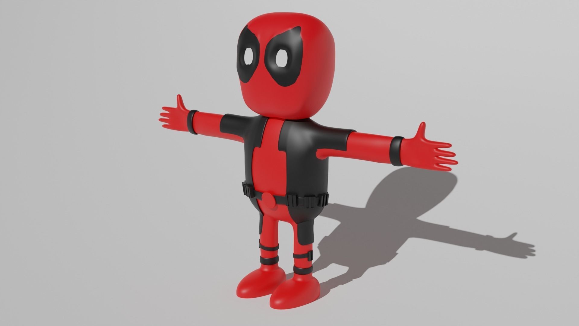 Deadpool Cartoon Free low-poly 3D model_2