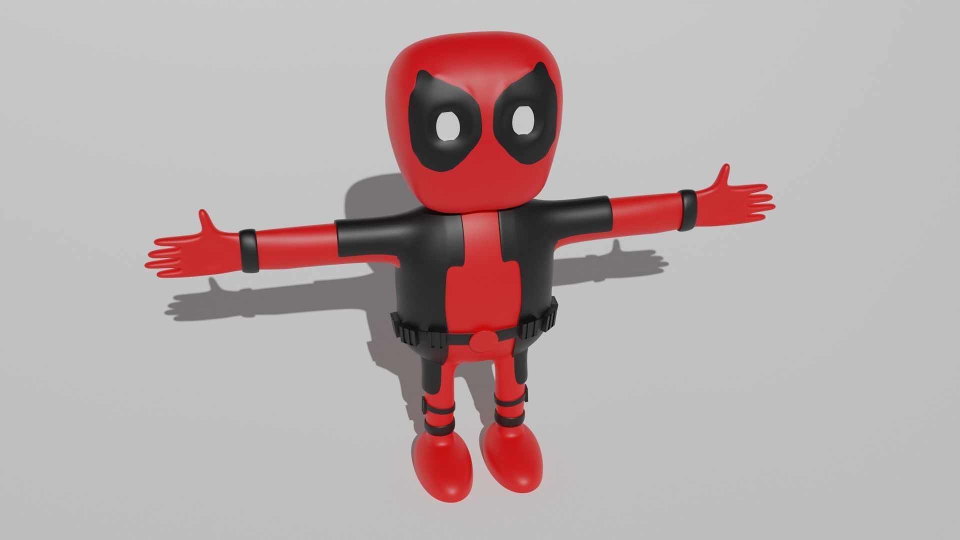 Deadpool Cartoon Free low-poly 3D model_3