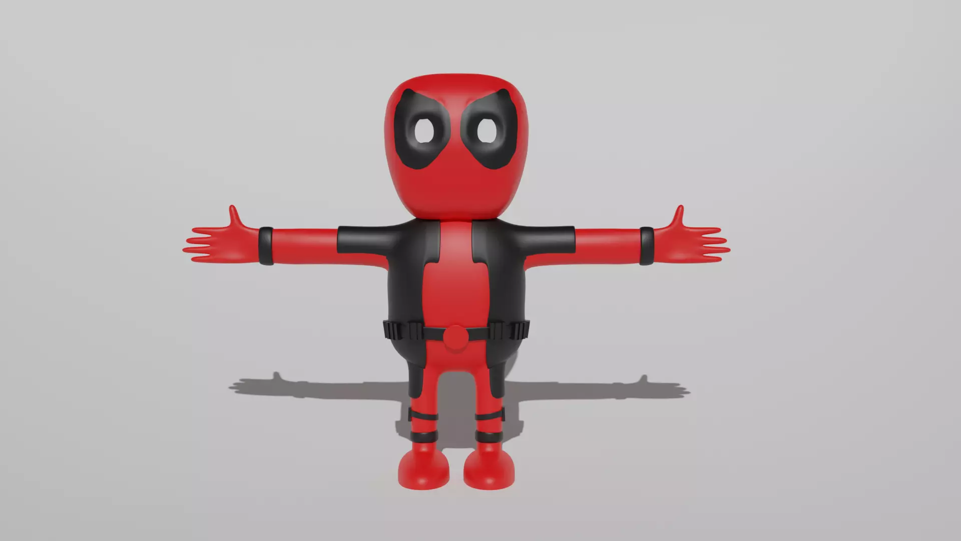 Deadpool Cartoon Free low-poly 3D model_0