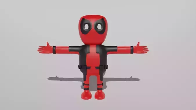 Deadpool Cartoon Free low-poly 3D model