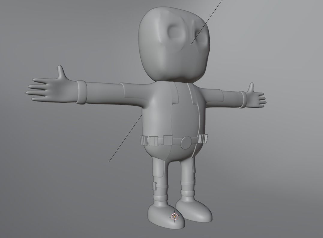 Deadpool Cartoon Free low-poly 3D model_4