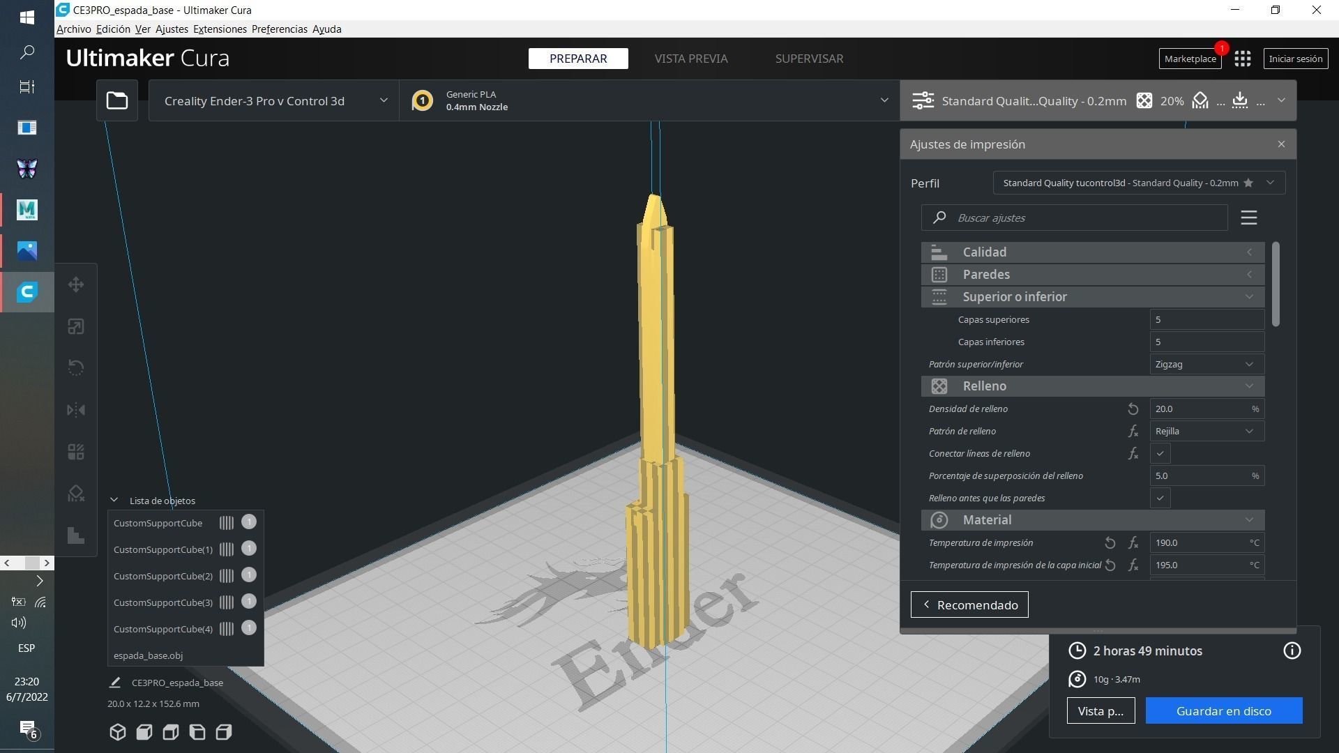 GUNDAM IBO GRACE BASIC SWORD 3D print model_3