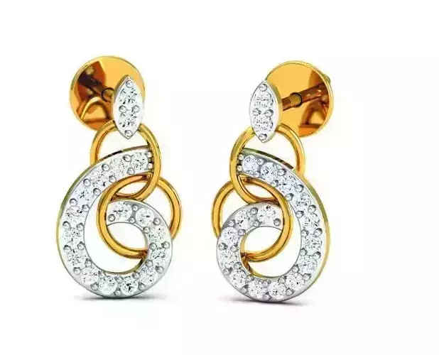 Solitaire Earrings 3DM STL OBJ FBX Render Details