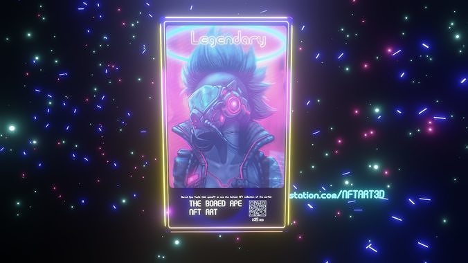 NFT Animated Collectible Card Blender 3D model Template 13 3D model