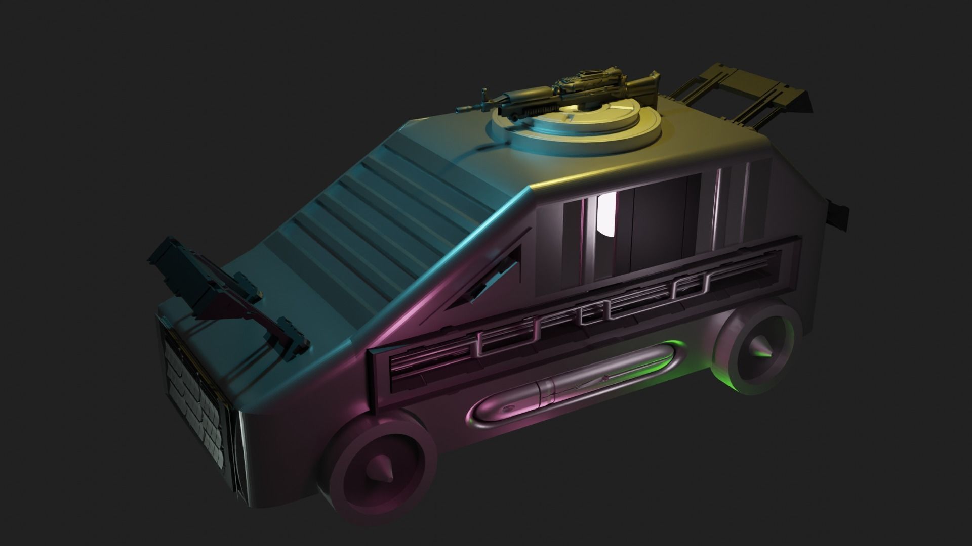 Sci-fi Car 3D model_1