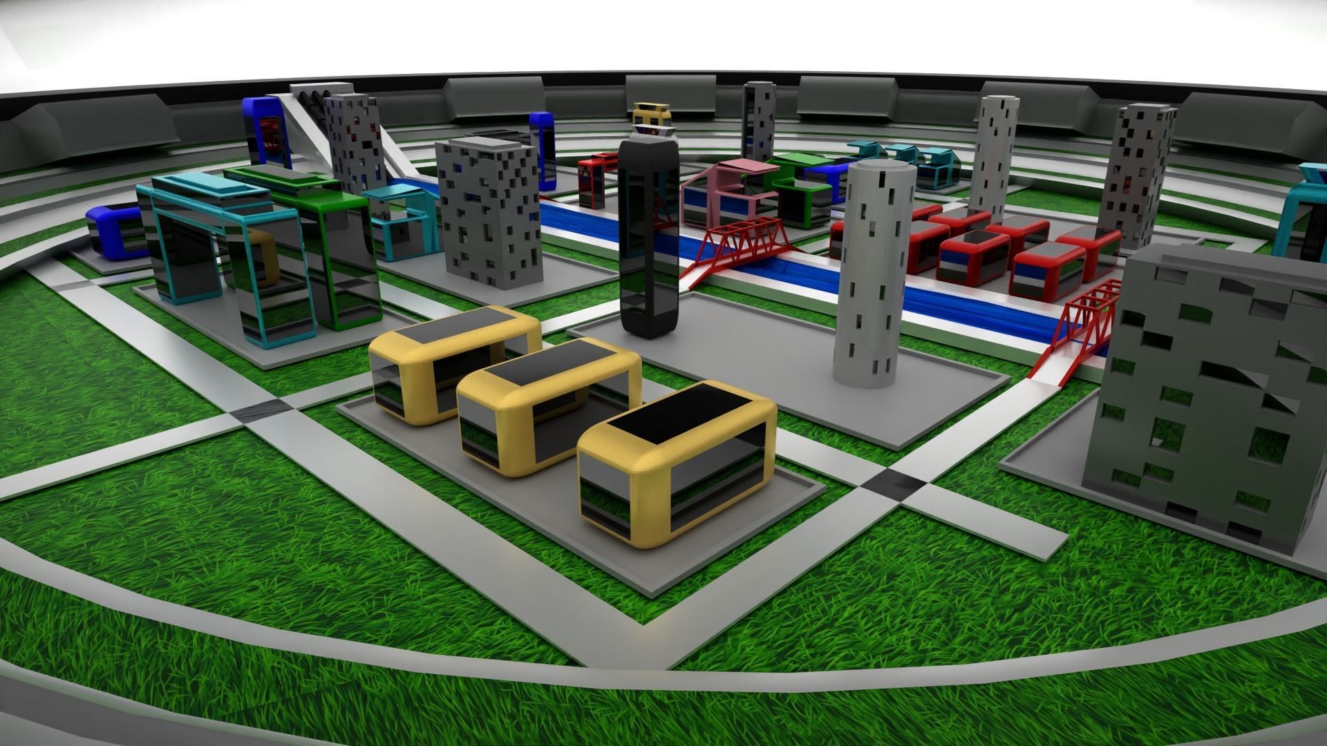 Futuristic City 3D model_1