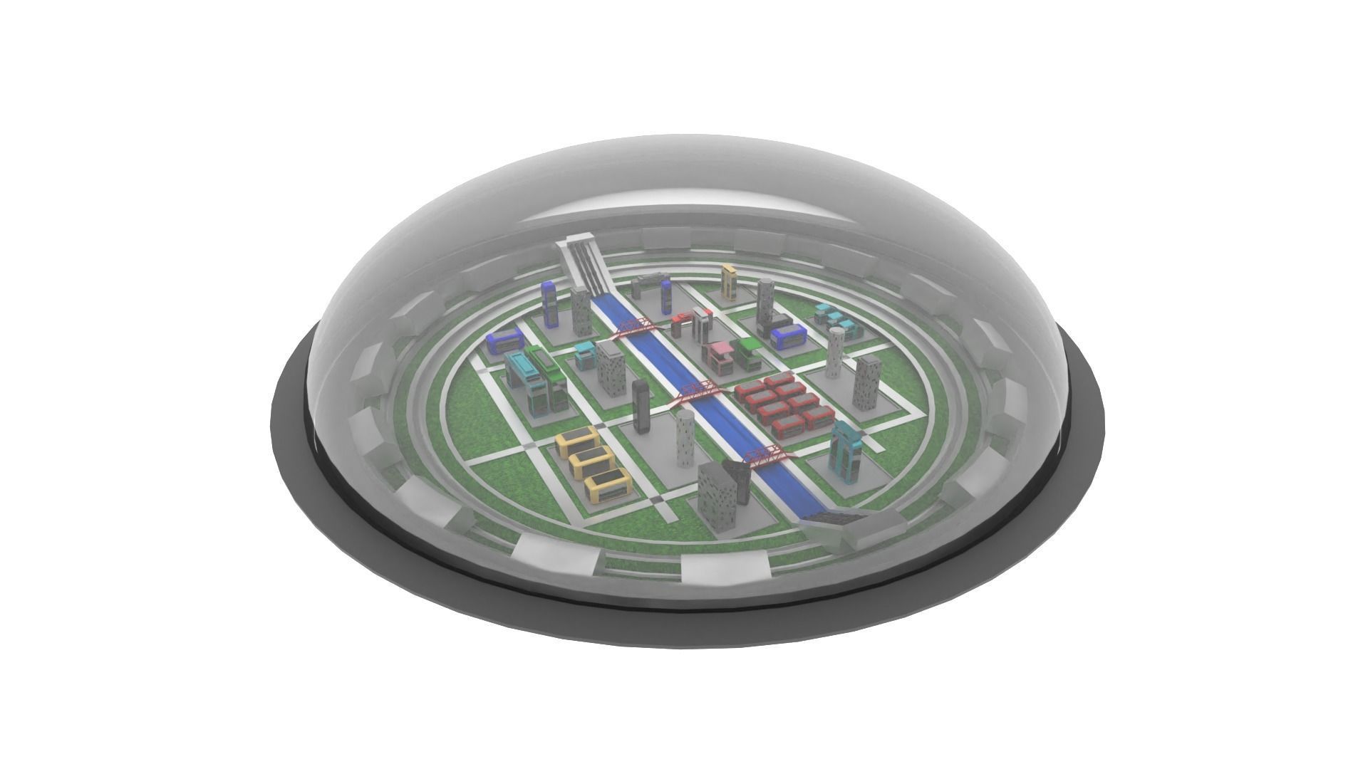 Futuristic City 3D model_4