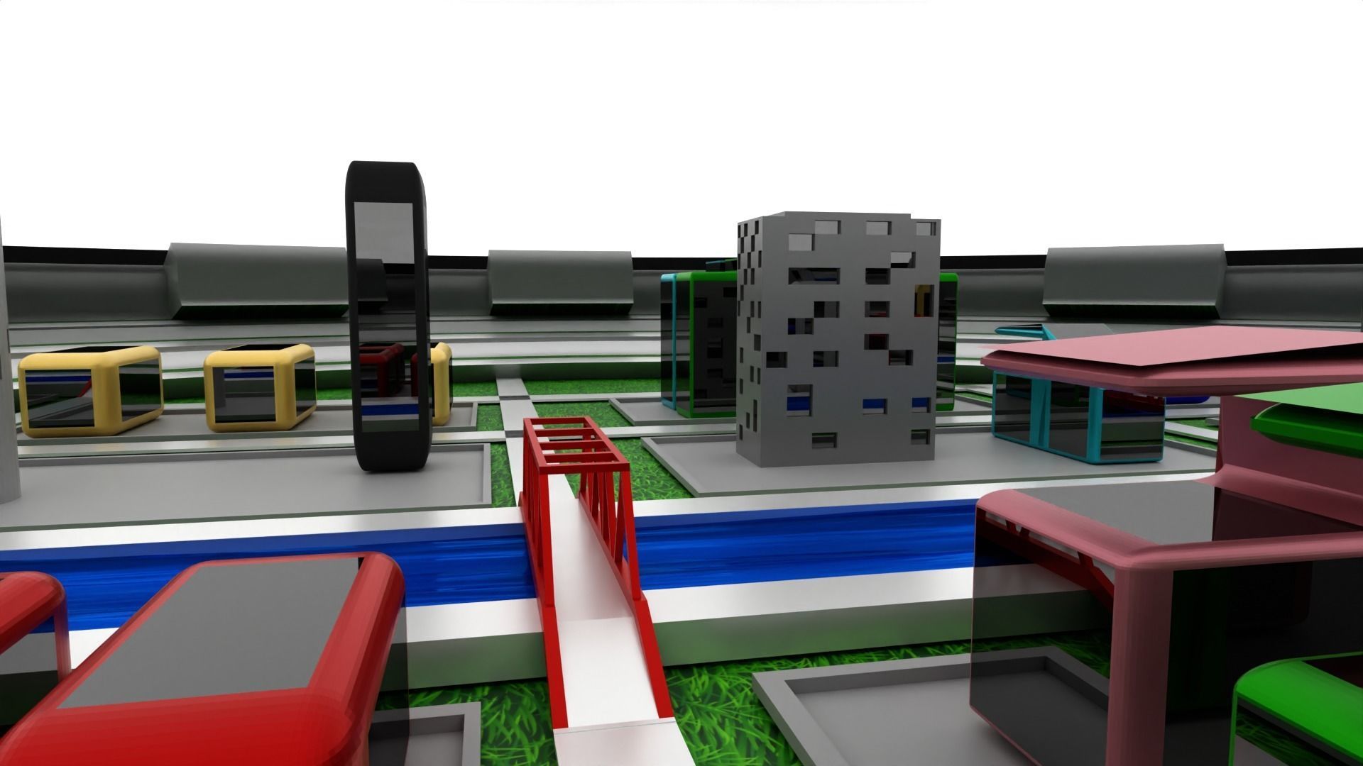 Futuristic City 3D model_2