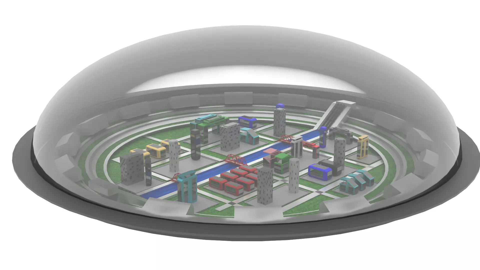 Futuristic City 3D model_0