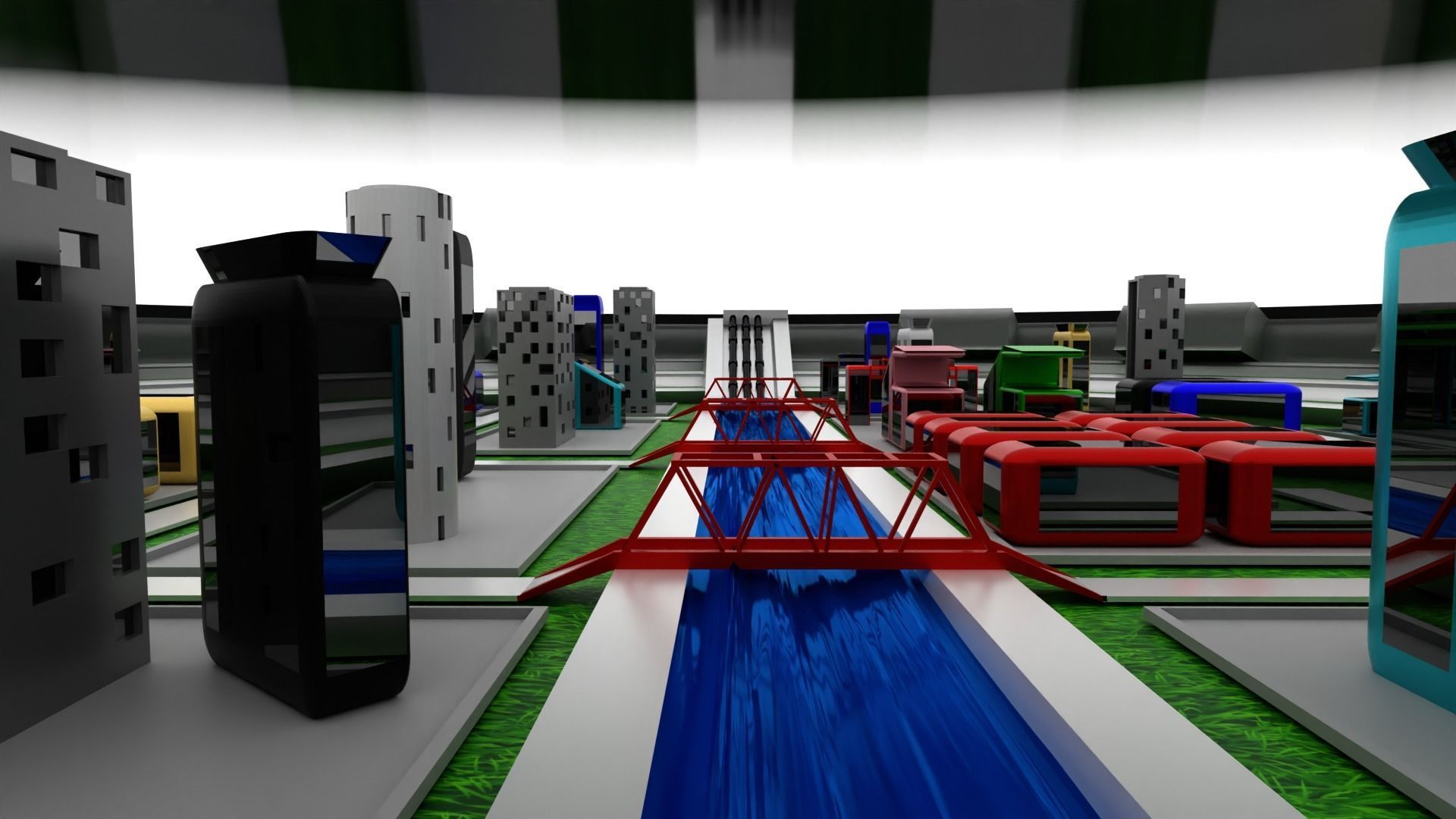 Futuristic City 3D model_3