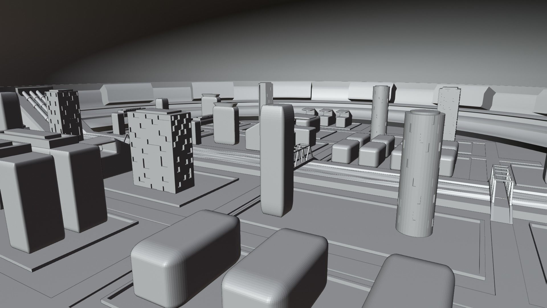 Futuristic City 3D model_5