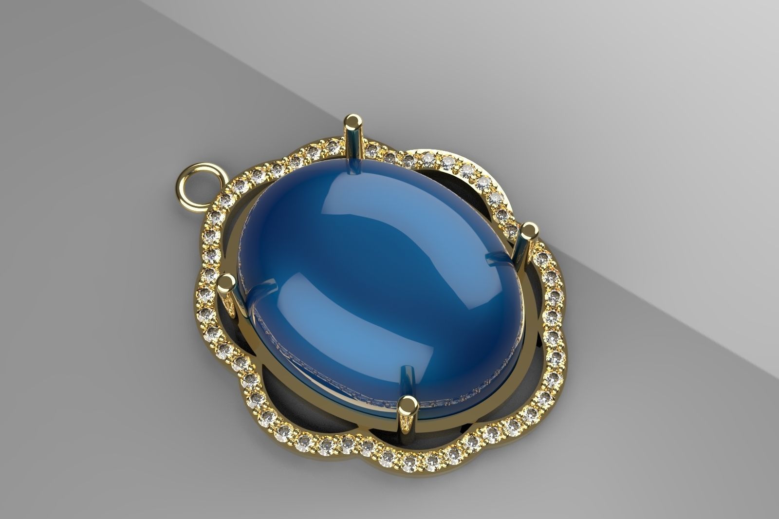 Cabochon Pendant 3D print model_1