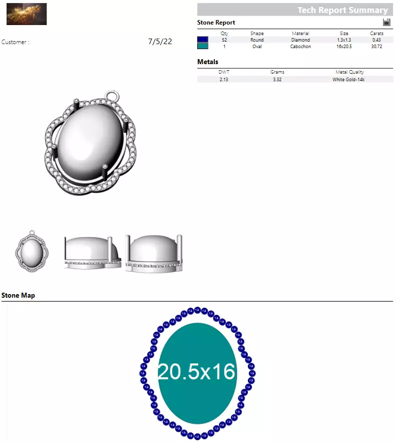 Cabochon Pendant 3D print model_0