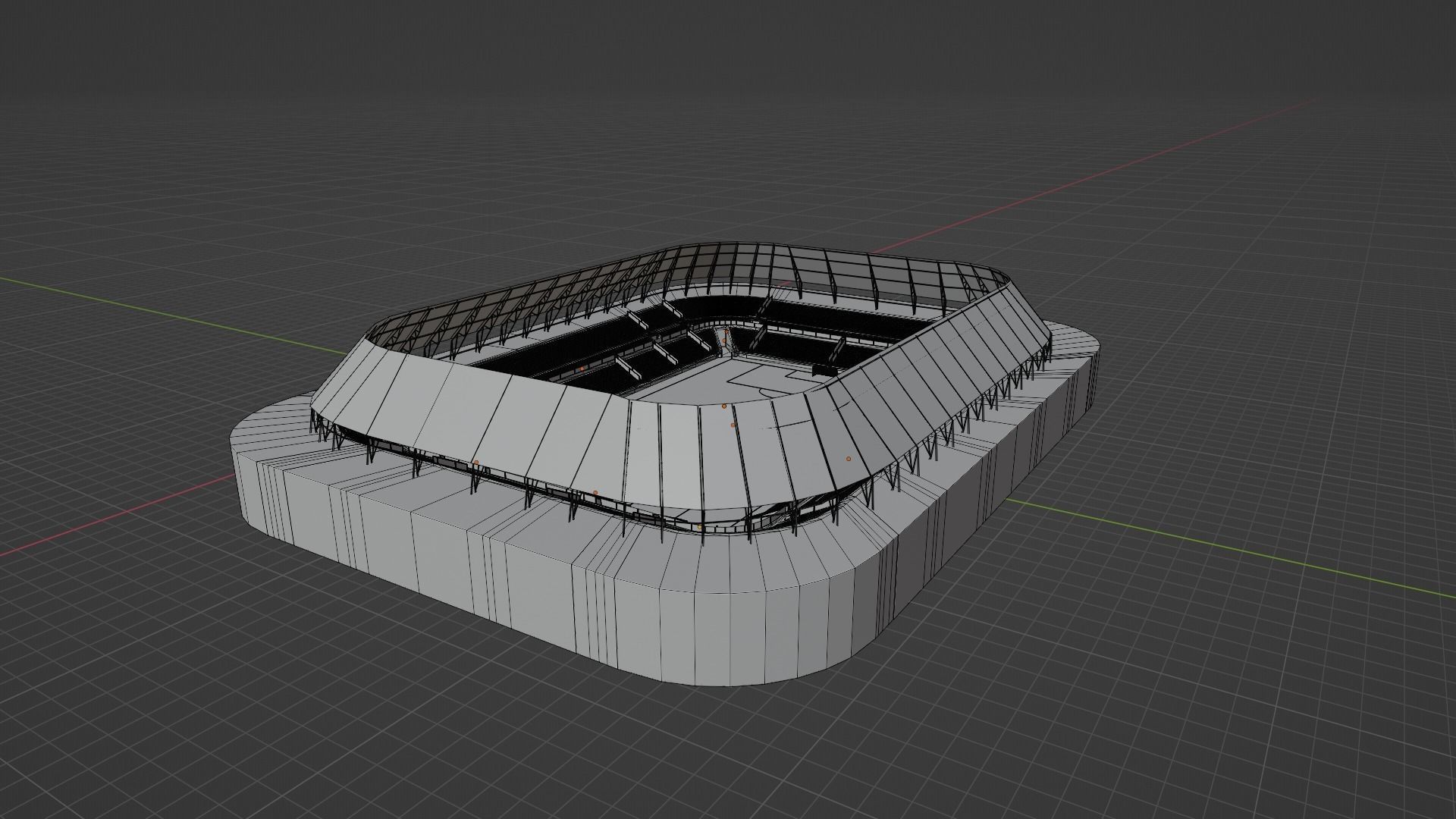 Football Stadium Low-poly 3D model_7