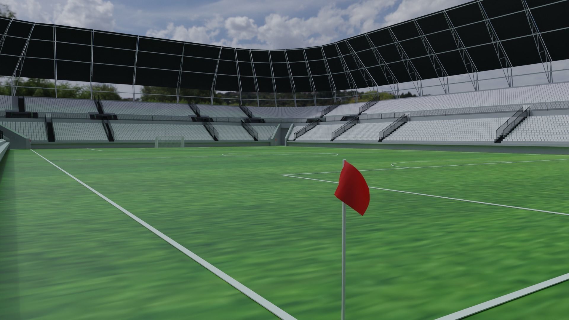 Football Stadium Low-poly 3D model_1