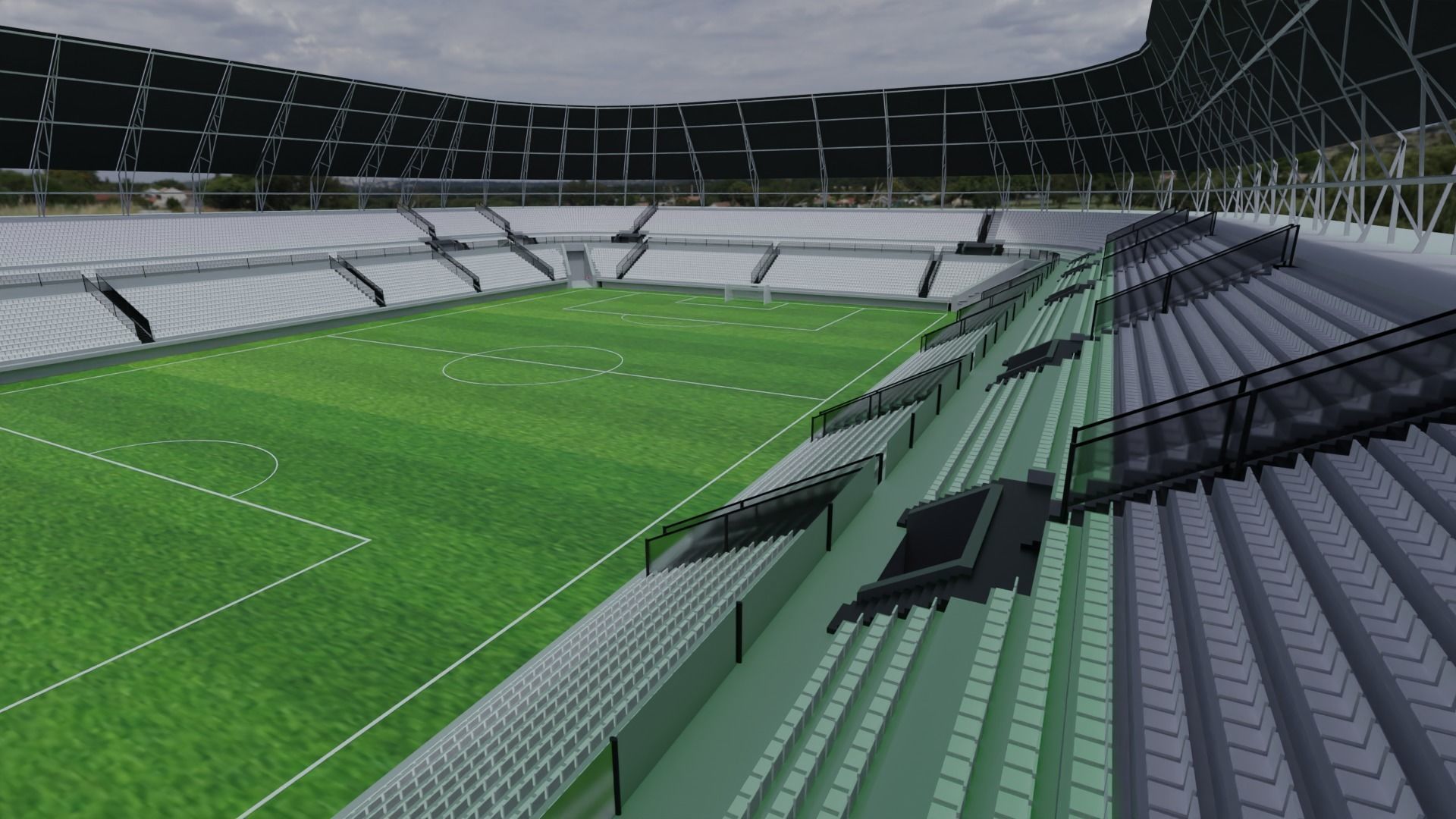 Football Stadium Low-poly 3D model_3