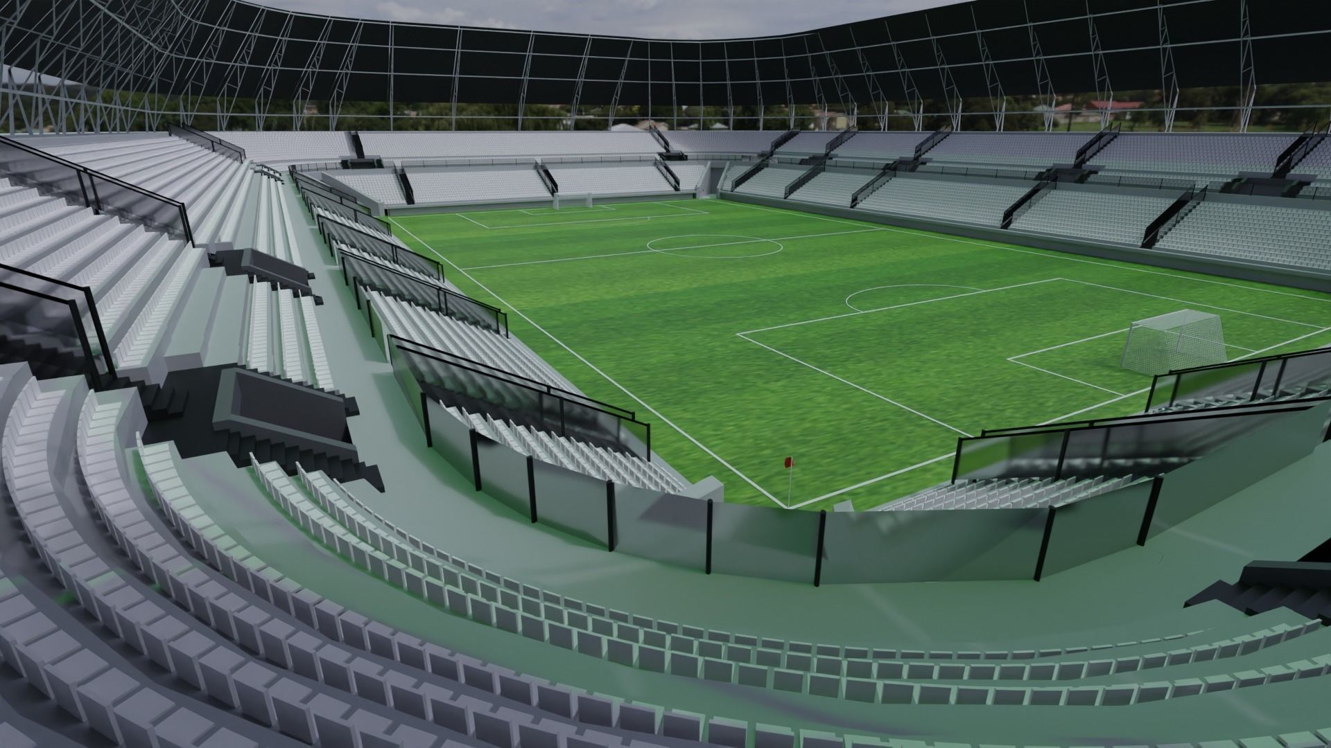 Football Stadium Low-poly 3D model_2