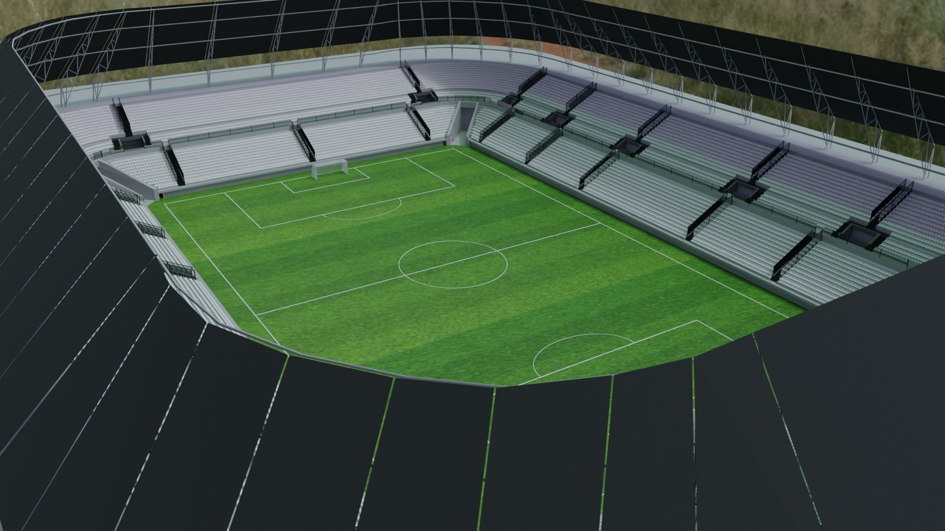 Football Stadium Low-poly 3D model_4