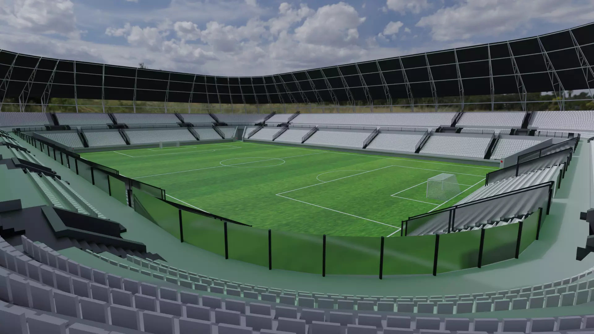 Football Stadium Low-poly 3D model_0