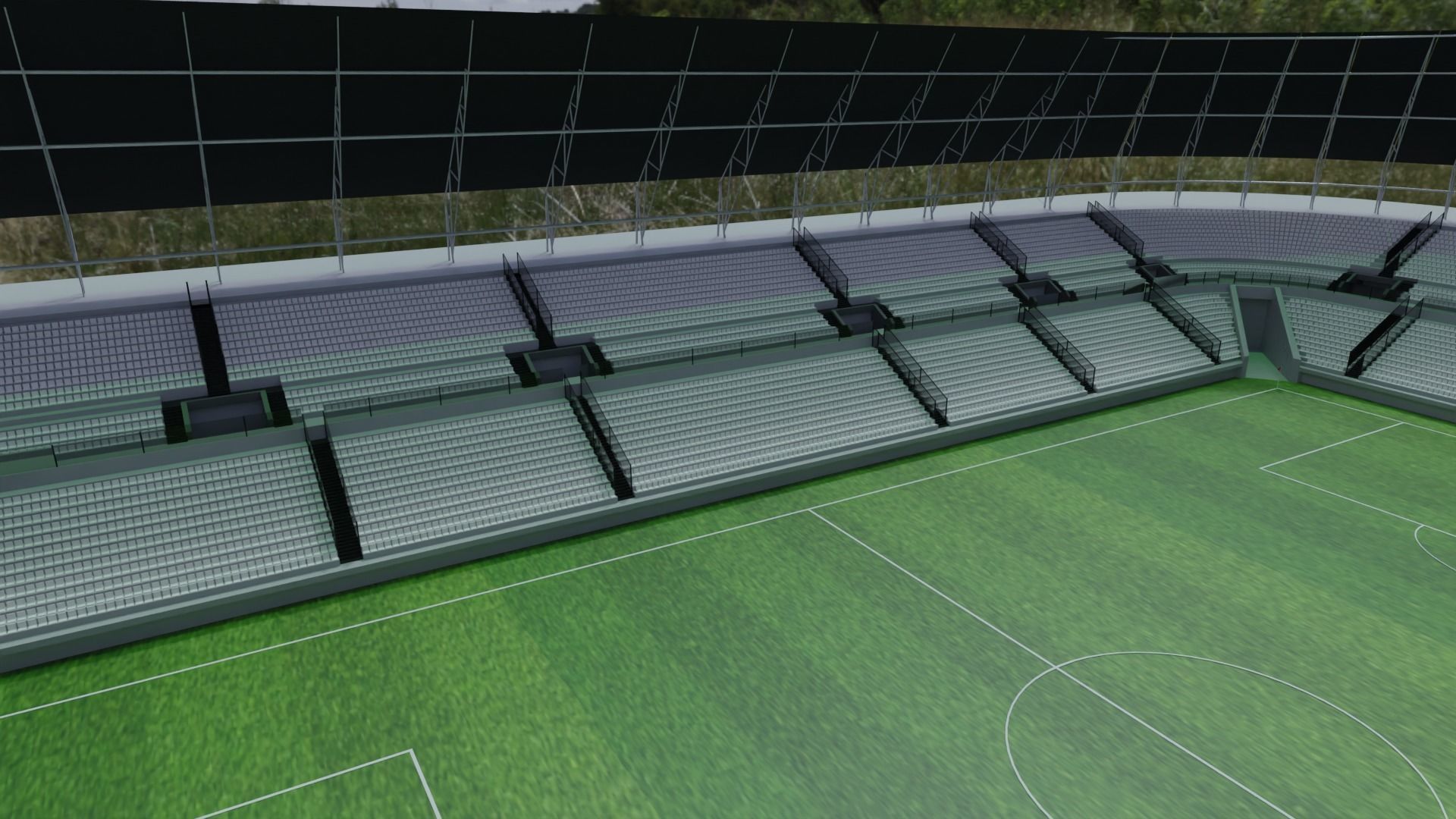 Football Stadium Low-poly 3D model_5