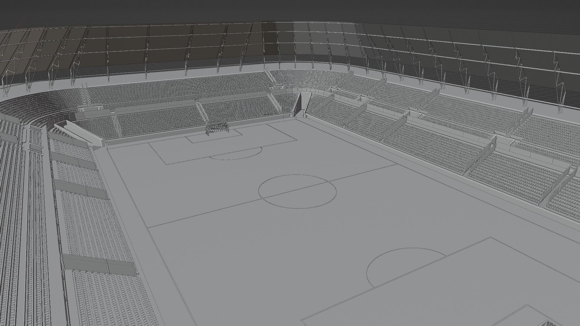 Football Stadium Low-poly 3D model_6