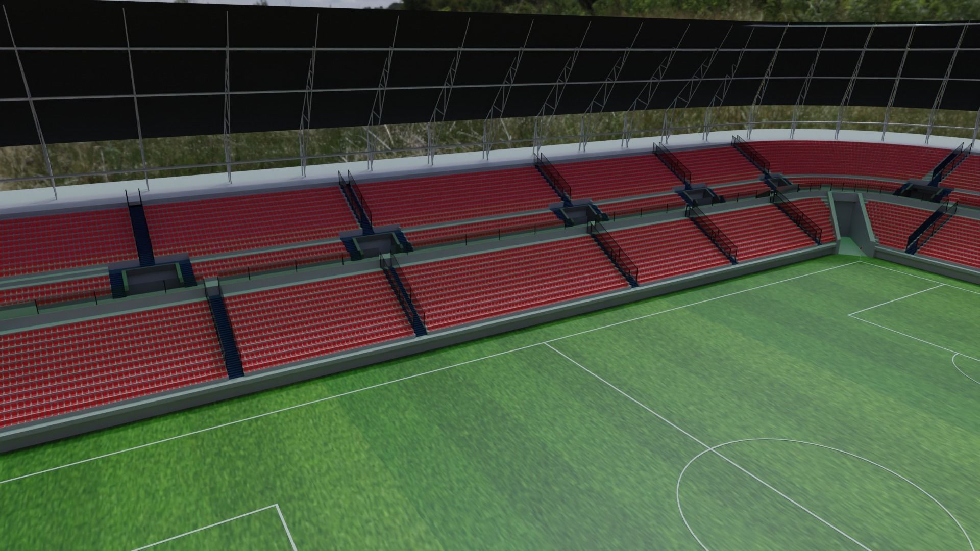 Football Stadium Low-poly 3D model_5