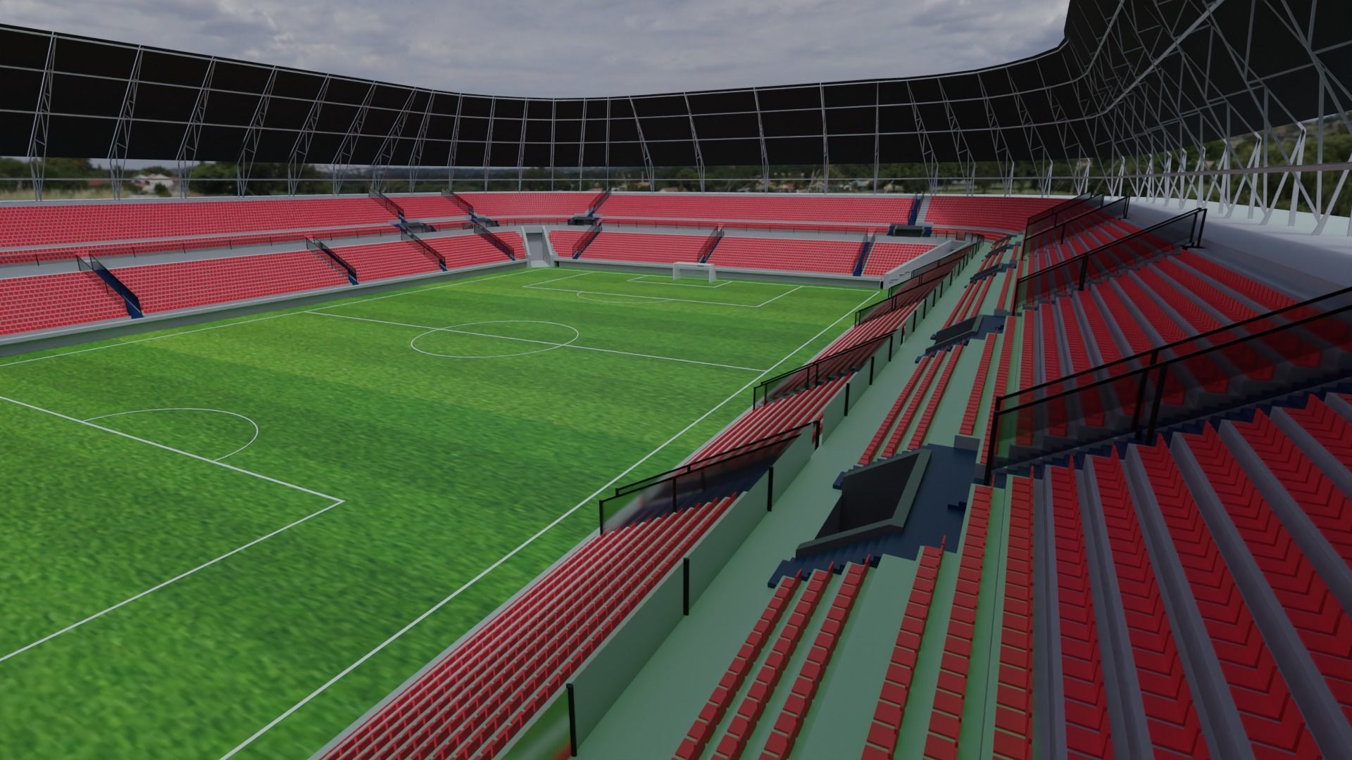 Football Stadium Low-poly 3D model_2