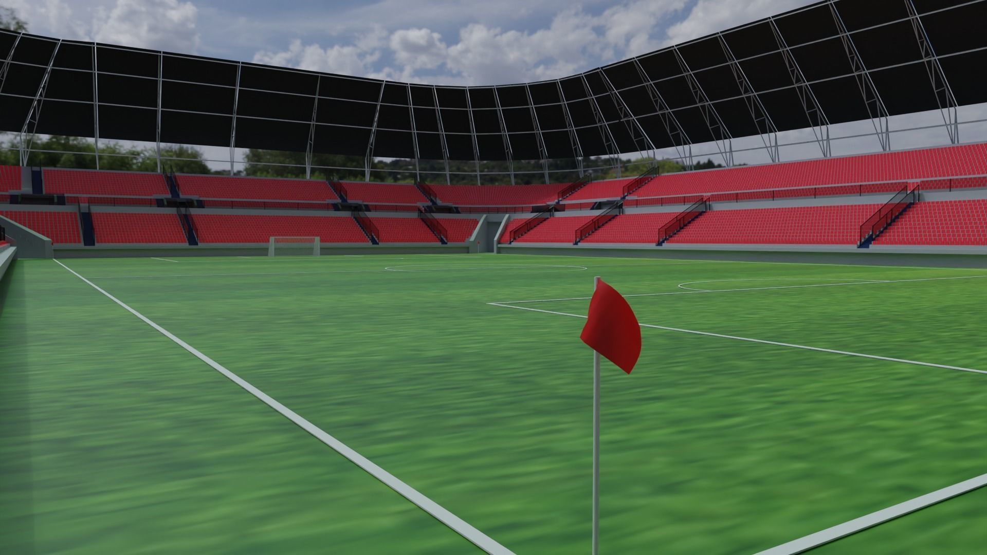 Football Stadium Low-poly 3D model_1