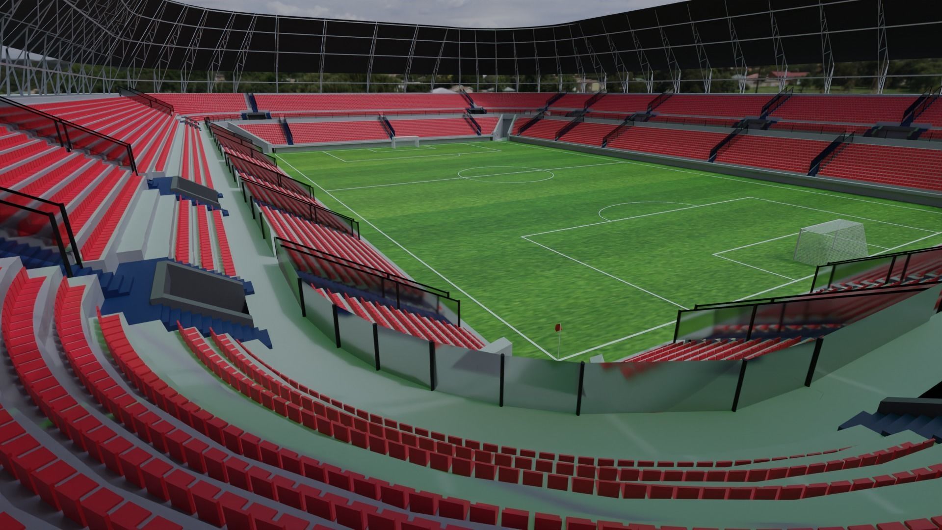 Football Stadium Low-poly 3D model_3