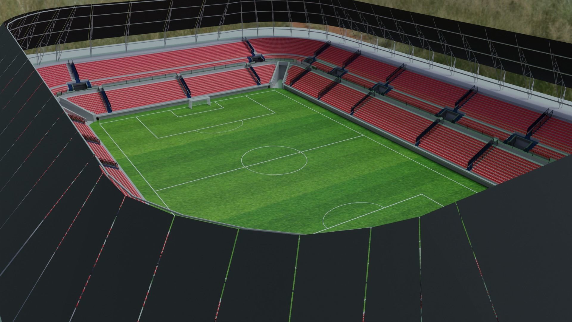 Football Stadium Low-poly 3D model_4