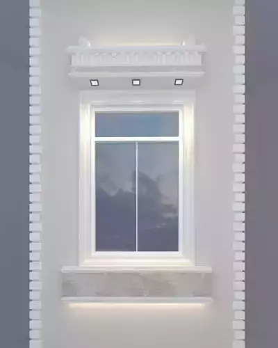 window wall with Low-poly 3D model