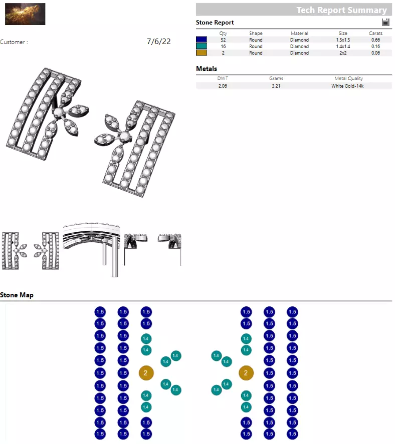 Diamond Earrings 3D print model_0