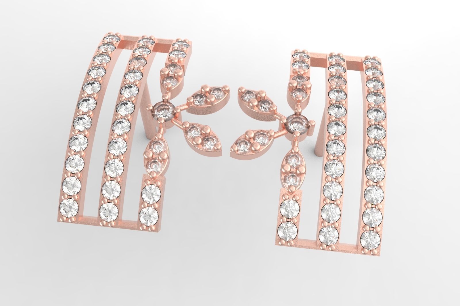 Diamond Earrings 3D print model_1