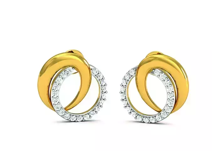 Solitaire Earrings 3DM STL OBJ FBX Render Details