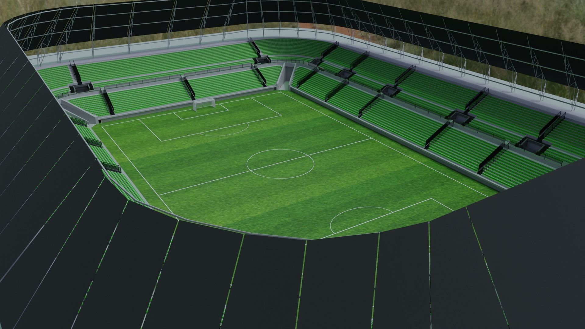 Football Stadium Low-poly 3D model_5